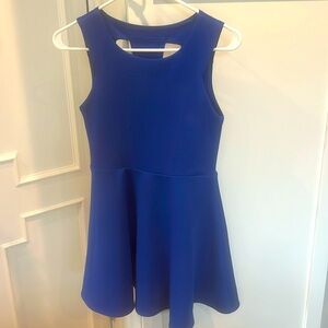 Girls unlined cobalt sleeveless dress with cutouts size XL; no brand tag